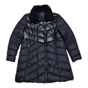 ANDREW MARC Luxury Designer Black Winter Puffer Parka Jacket Coat Womens XL